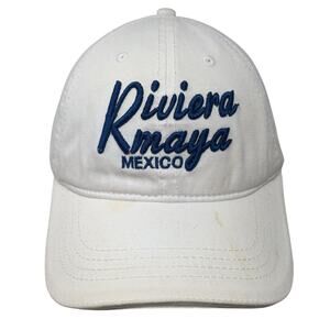 Riviera Maya Mexico Baseball Cap White One Size Adjustable 6 Panel Sport Caps
